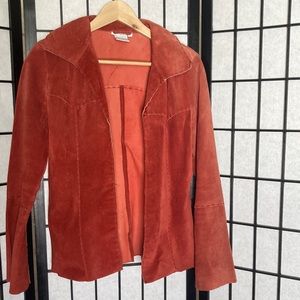 Wet Seal ladies suede leather jacket, brick red, Medium